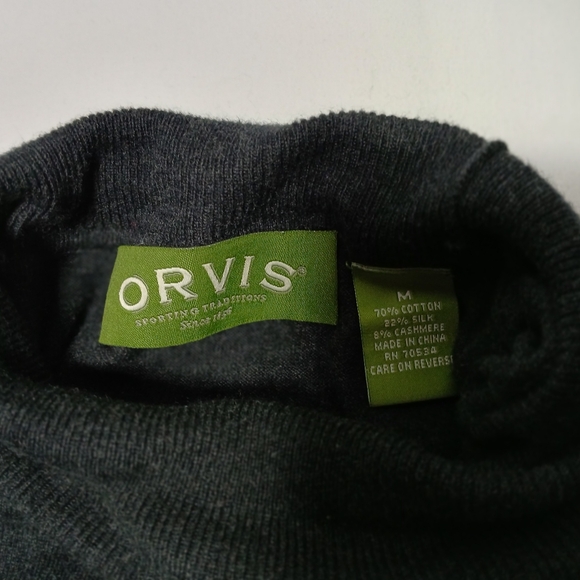 Orvis Men's Cotton, Cashmere, Silk Relaxed Fit Turtleneck Sweater. M - Picture 6 of 8